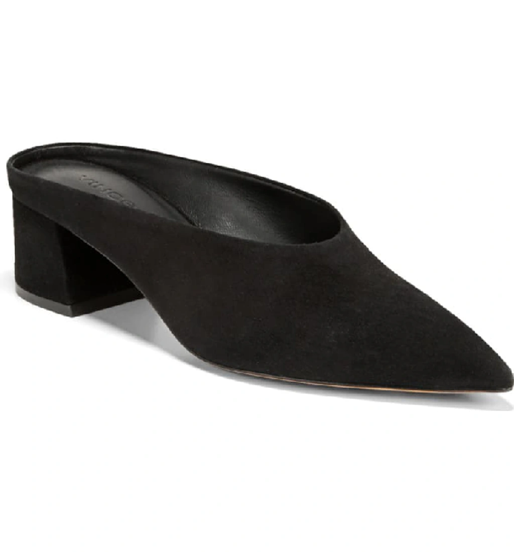 Vince Women's Ralston Leather Mules In Black Suede ModeSens