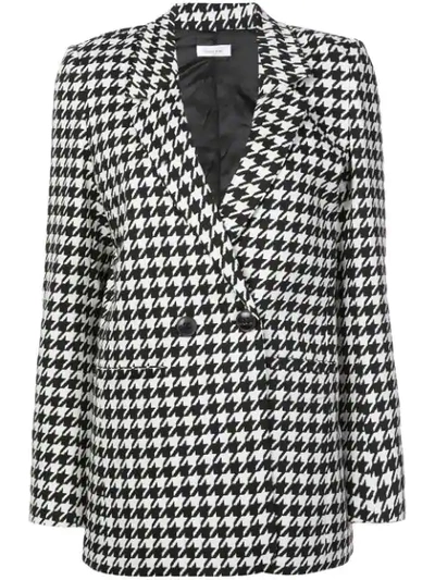 Anine Bing Maureen Houndstooth Blazer In White