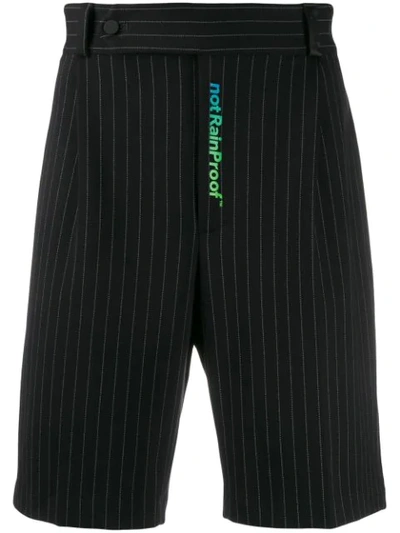 Styland Striped Bermuda Shorts In Black