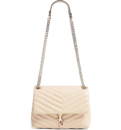 Rebecca Minkoff Edie Quilted Leather Crossbody Bag - Beige In Clay