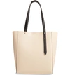 Rebecca Minkoff Stella Leather Tote - Beige In Cly/ Blk