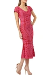 Js Collections Soutache Trumpet Dress In Hot Pink Red