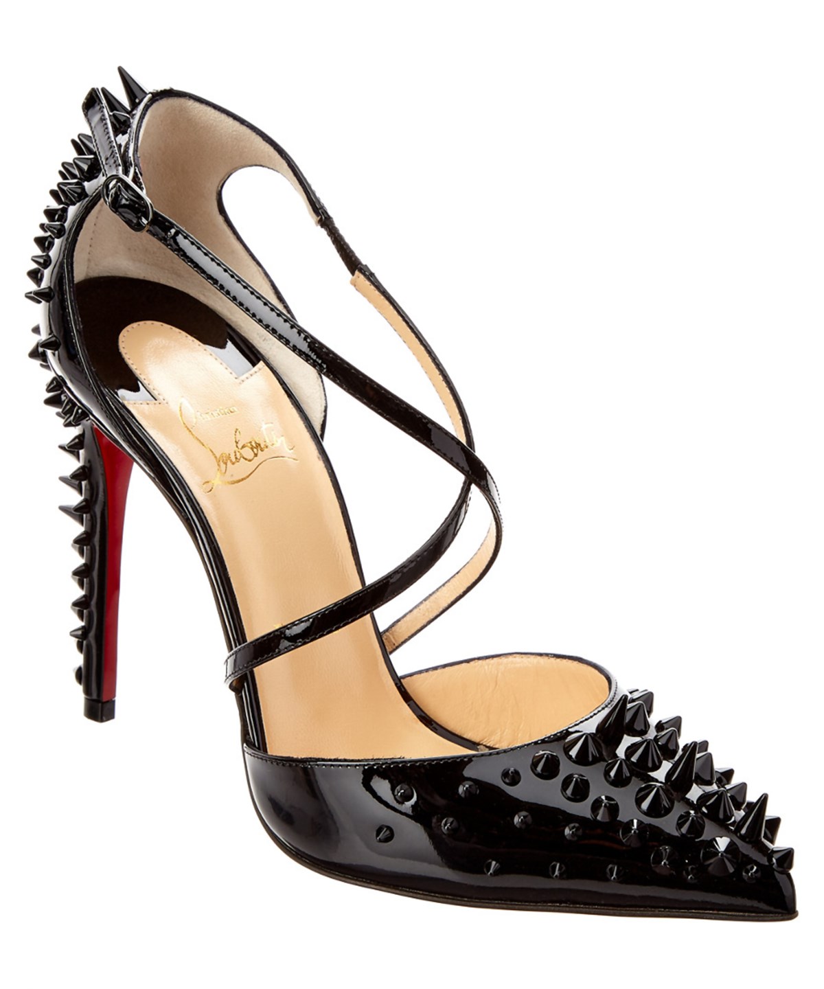 Christian Louboutin 100 Strappy Spike Patent Sandal' In Black | ModeSens
