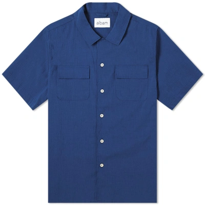 Albam Revere Collar Work Shirt In Blue