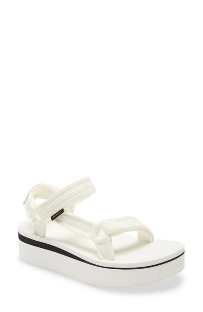 Teva Flatform Universal Mesh Print Chunky Sandals In White