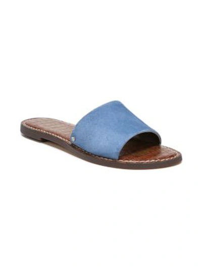 Sam Edelman Gio Suede Flat Sandals In Blue