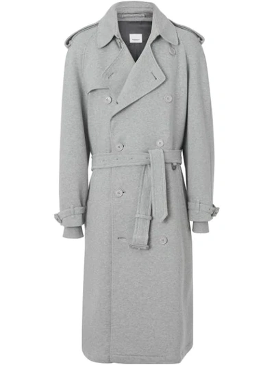 Burberry The Westminster Jersey Trench Coat In Grey