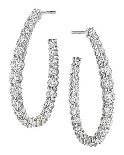 Maria Canale 18k White Gold Diamond Hoop Earrings