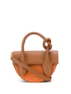 Yuzefi Dolores Suede & Leather Knot-handle Shoulder Bag In Brown