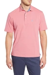 Johnnie-o Cliffs Classic Fit Stripe Polo In Coral Reefer