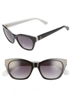 Kate Spade Jerris 50mm Cat Eye Sunglasses In Black/dark Gray Gradient