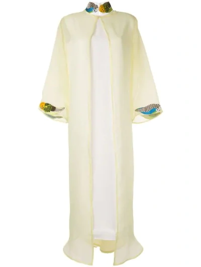 Pose Arazzi Embroidered Collar Dress In White