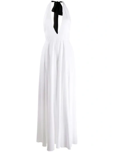 Alexandre Vauthier Deep V-neck Gown - White