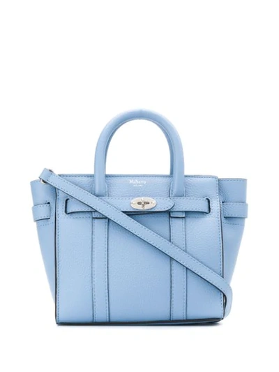Mulberry Small Bayswater Leather Satchel In Blue