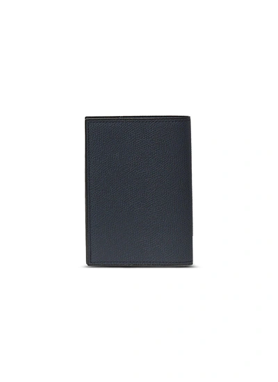 Valextra Leather Passport Holder – Dark Blue