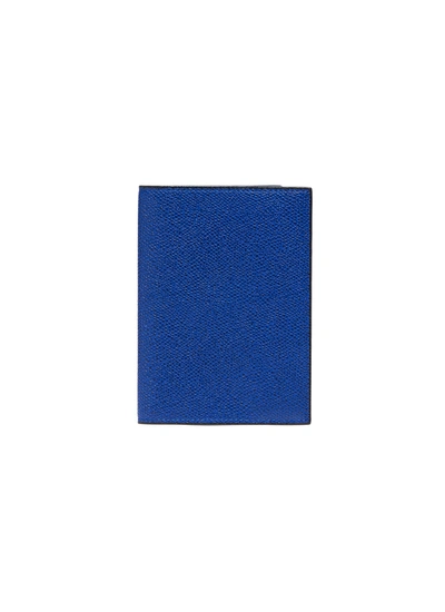 Valextra Leather Passport Holder - Royal Blue