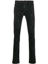Philipp Plein Logo Pattern Straight Jeans In Black