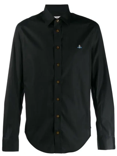 Vivienne Westwood Embroidered Logo Shirt In Black