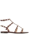 Valentino Garavani Garavani Rockstud Sandals In Brown