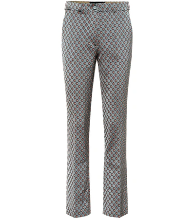 Etro High-rise Straight Jacquard Pants In Blue
