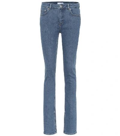 Ganni Mid-rise Skinny Jeans In Blue