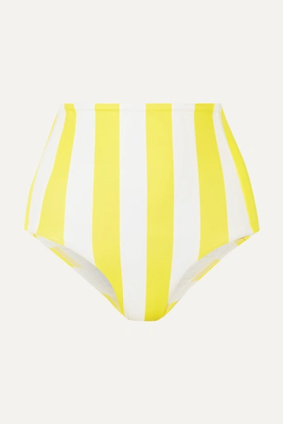 Verdelimon Banes Striped Bikini Briefs In Yellow