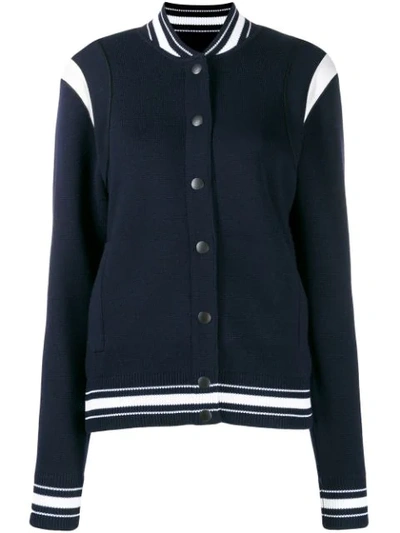 Givenchy Appliquéd Striped Wool-blend Bomber Jacket In Navy