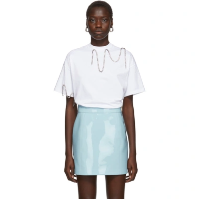Christopher Kane Squiggle Crystal-embellished Cotton-jersey T-shirt In White