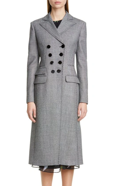 Altuzarra Janine Prince Of Wales Checked Wool-blend Coat In Gray