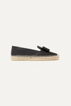 Ferragamo Sannio Bow-embellished Leather Espadrilles In Black