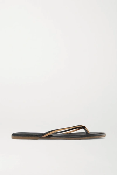 Tkees Duos Two-tone Leather Flip Flops In Brown