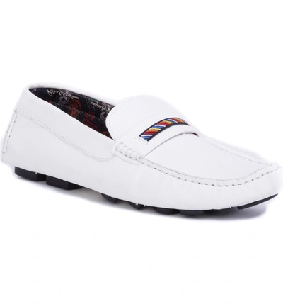 Robert Graham Men's Hart Ii Moccasin Loafers In White Leather