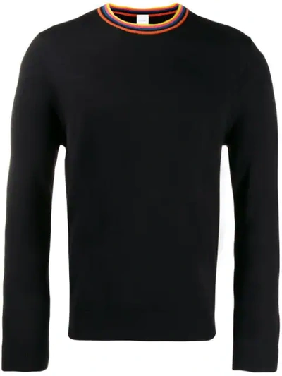 Paul Smith Contrast Neck Sweater In Black