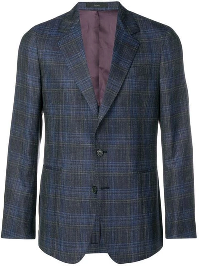 Paul Smith Plaid Blazer In Blue