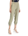 Ramy Brook Landry Cropped Jogger Pants In Sage