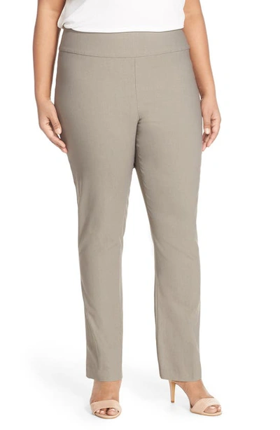 Nic + Zoe 'wonder Stretch' High Rise Straight Leg Pants In Mushroom