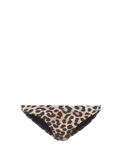 Ganni Leopard-print High-cut Bikini Briefs