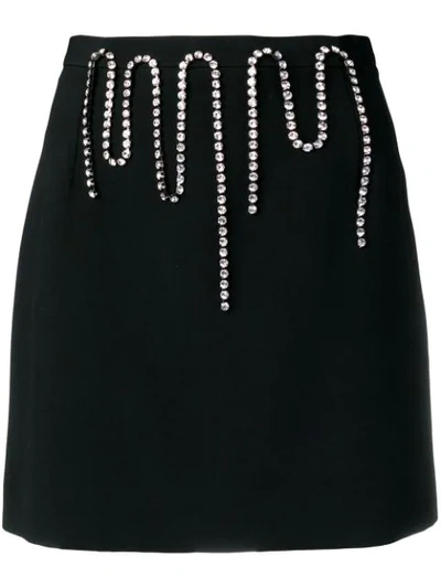 Christopher Kane Crystal-embellished Crepe Mini Skirt In Black