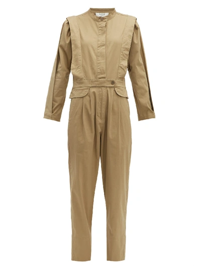 Sea Tula Pleated Cotton-blend Jumpsuit In Chino