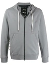 Craig Green Laced Zip-through Cotton Hooded Sweatshirt In Grey