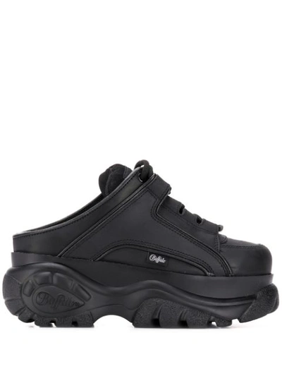 Buffalo 1329 Black Leather Sabot Sneaker
