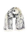 Alexander Mcqueen Chandelier Skull Printed Modal-blend Scarf In Multicolour