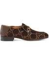 Gucci Jordaan Horsebit Gg Velvet Loafer In Brown