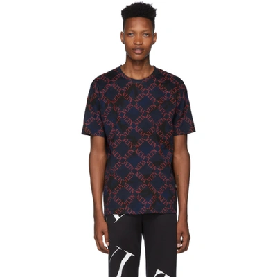 Valentino Vltn Grid T-shirt In Camouflage In Jw7camou N
