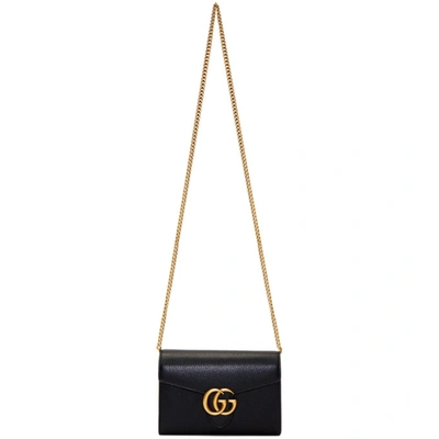 GG Marmont keychain wallet in black leather