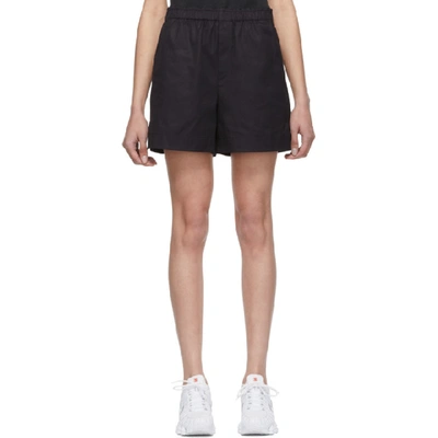 Helmut Lang High-waisted Cotton Twill Shorts In Midnight Blue