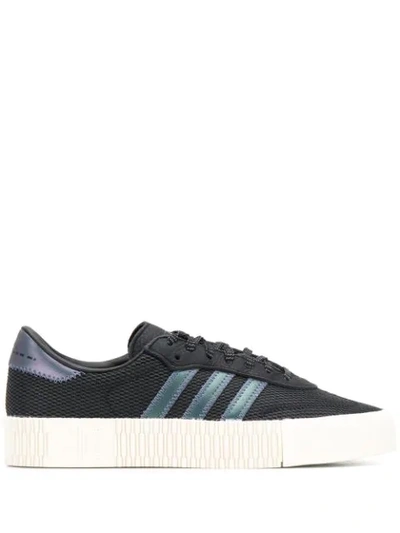 Adidas Originals Sambarose Black Nylon Sneakers In White