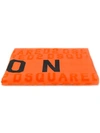 Dsquared2 Icon Print Beach Towel In Orange