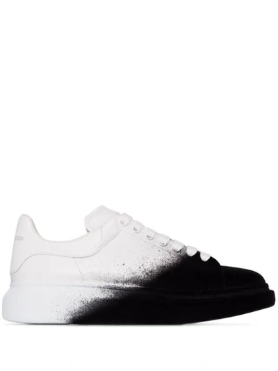 Alexander Mcqueen Raised-sole Low-top Leather Trainers In White / Black