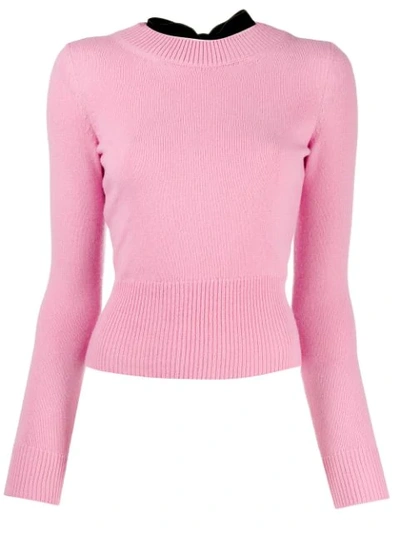 Alexander Mcqueen Velvet Flake Sweater In Pink